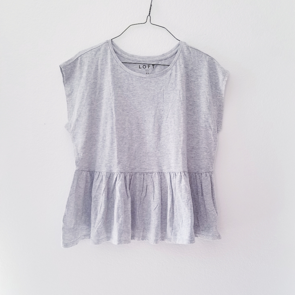 NWT Loft Gray Babydoll shirt XS